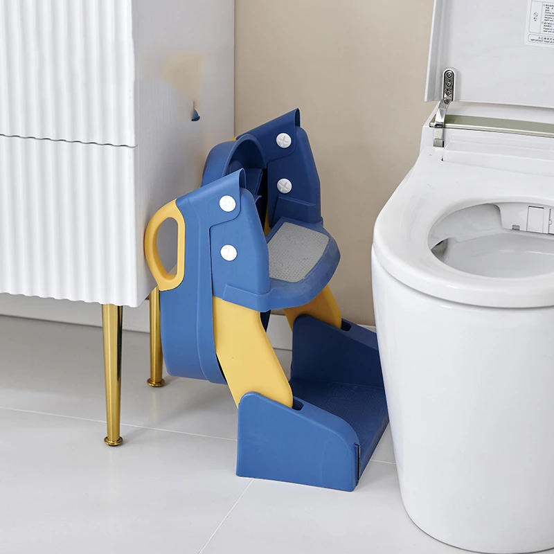 Children's Toilet Seat Male and Female Baby Auxiliary Ladder Foldable Toilet Seat Toilet Stool Toilet Stand Ladder 4