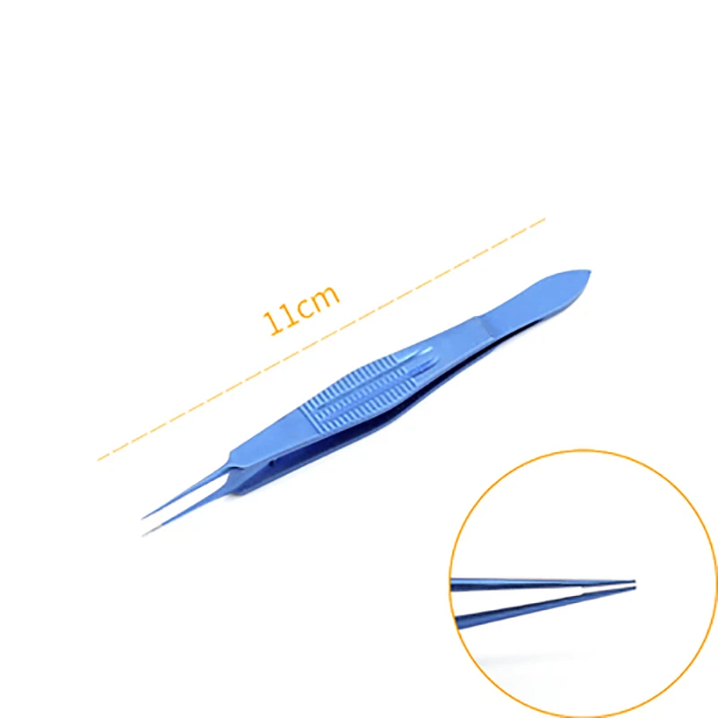 

Ophthalmology Double Eyelid Cosmetic Fat Tweezers Microforceps Dovetail Type Toothed Platform Tissue Clamp 11cm