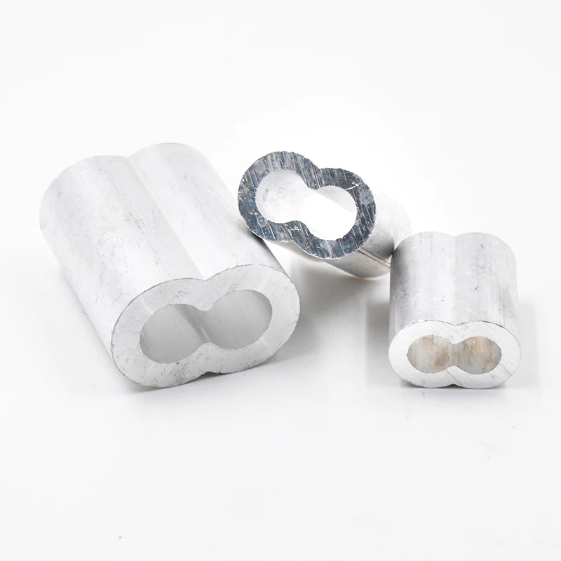 1/2/10/20/50Pc Wirerope Suppress Fixed Sleeve Connecting Aluminum Sleeve Oval Aluminum Clip Head Lock Circular Joint