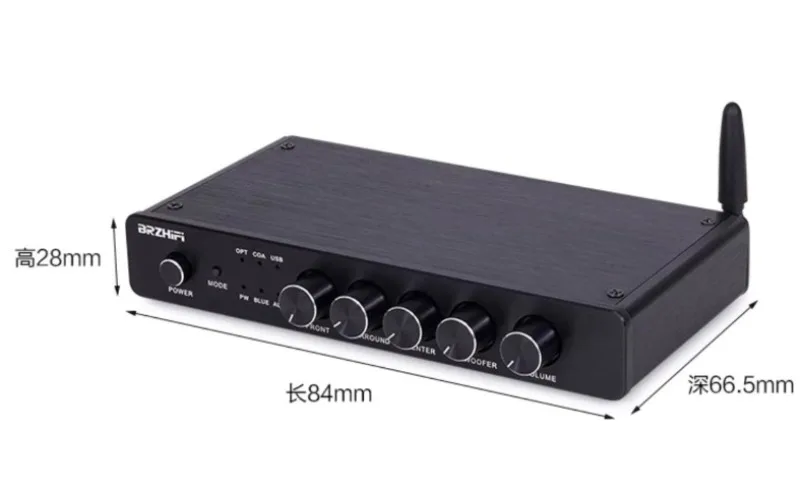 Audio Decoder 5.1 Channel Front Effect Audio Decoder Coaxial Fiber AUX USB Bluetooth Input with Volume Adjustment DC12V