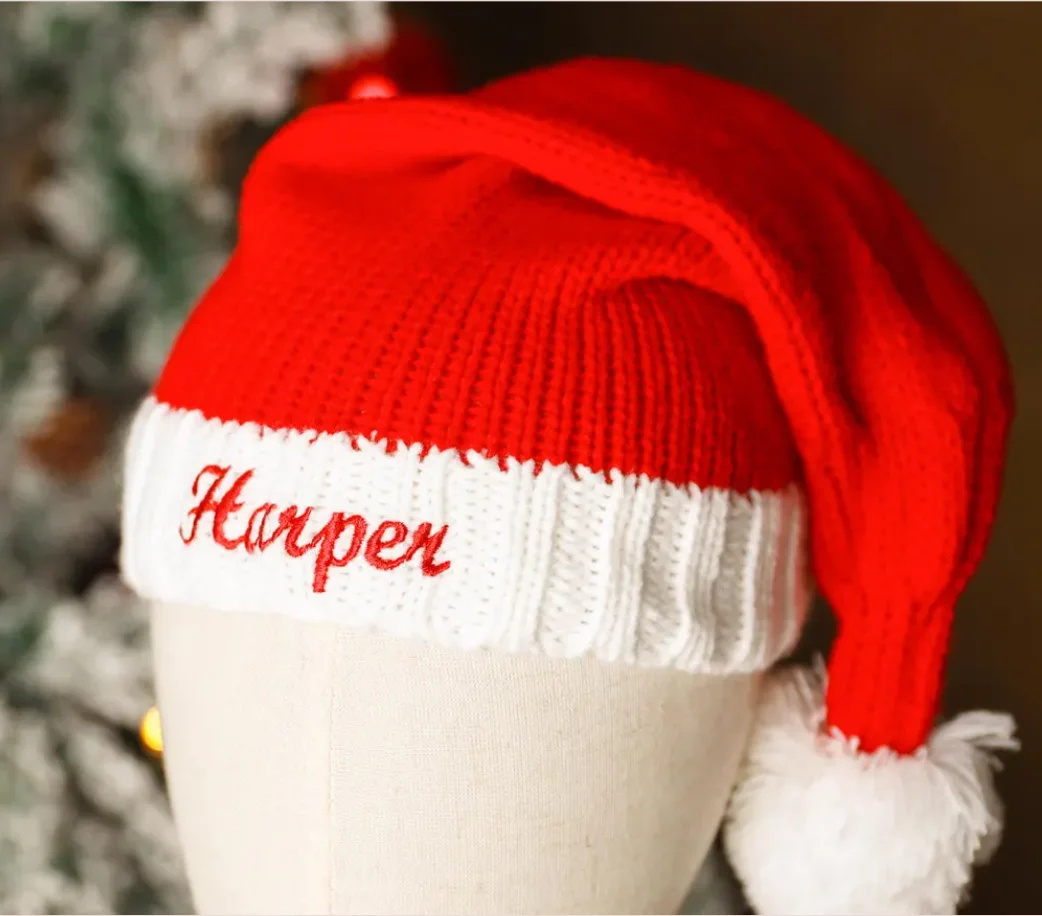 Baby & Adult Santa Hats Personalized Knitted Santa Hat Family Hats My First Christmas Hat Unique Christmas Gift knitted caps