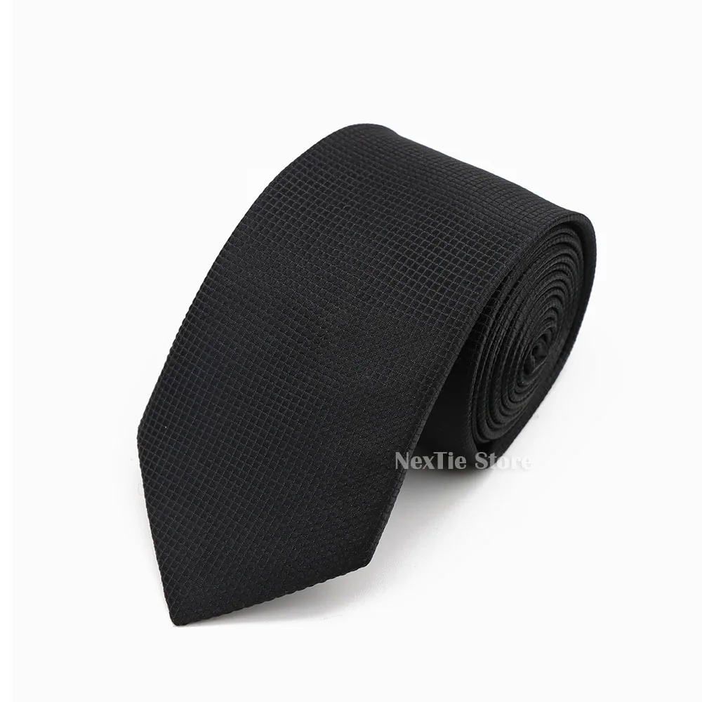 Klassische Herren- und Damen-Krawatte, einfarbig, 6 cm, Polyester, Hochzeitskrawatte, formelle Business-Krawatte, einfache Accessoires, Geschenk – Detail 3