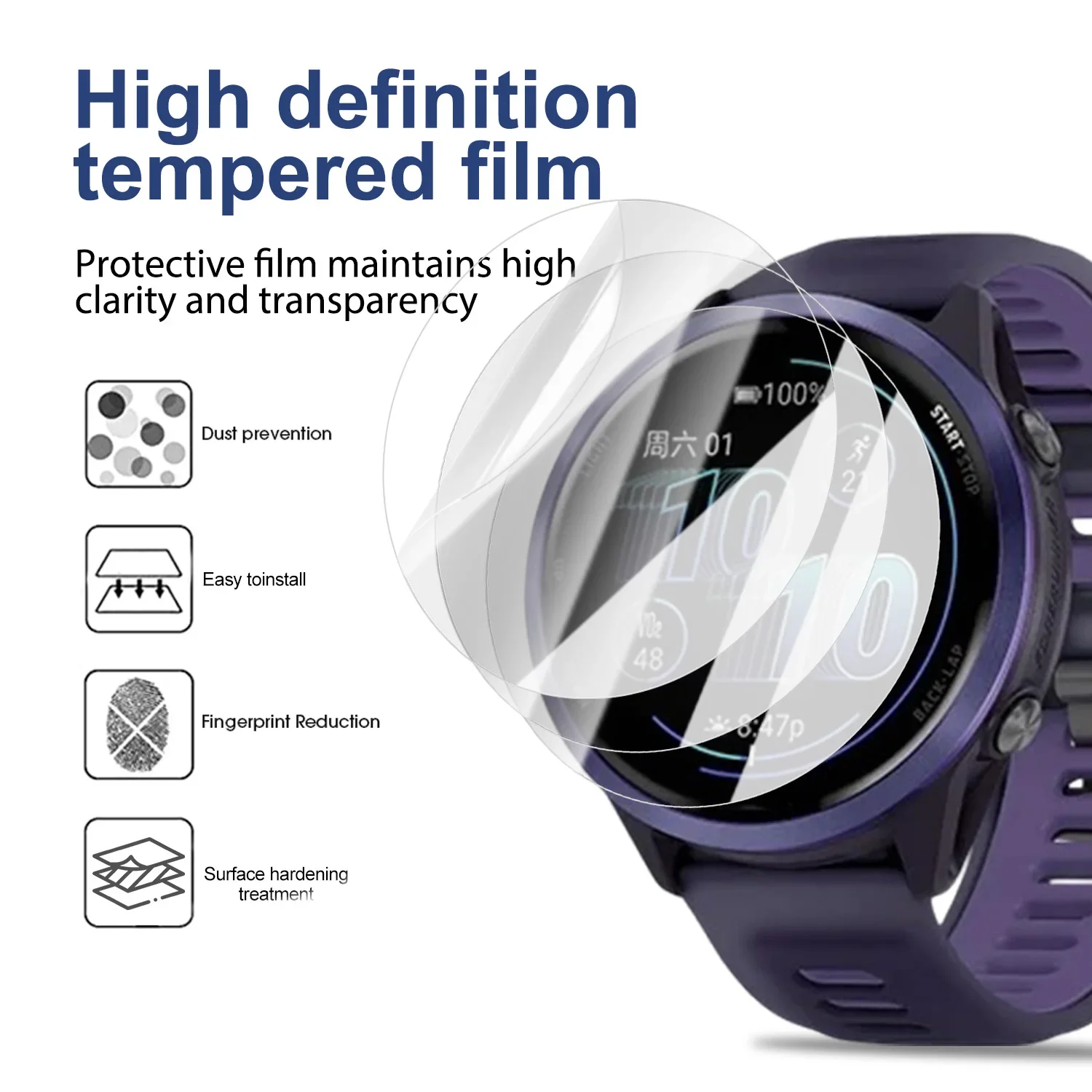 Hydrogel Protective Film For Garmin Forerunner 965 570 955 265 265S 255 255S HD Screen Protector For Forerunner 965 570 42/47mm