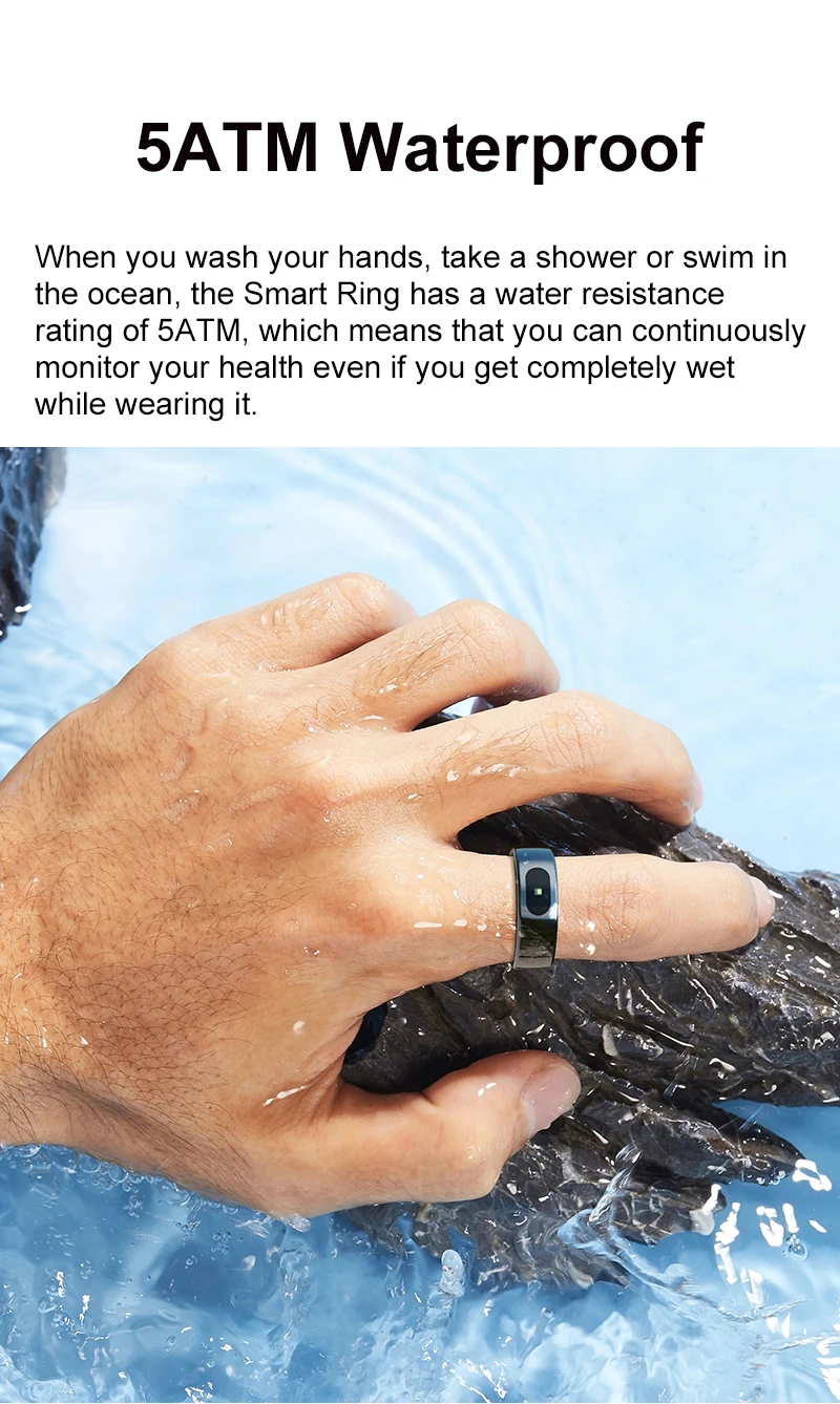 New R08 Smart Ring With Charging Case Smart Touch Screen Health Monitor Sports Fitness Tracker IP68 5ATM Waterproof Smart Ring