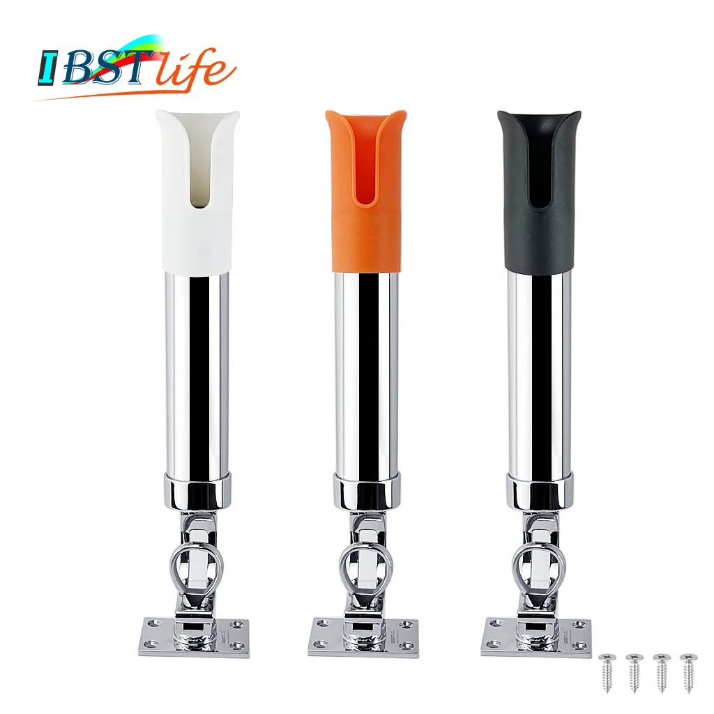 

Adjustable Deck Mount stainless steel 316 fishing rod rack holder pole bracket support Marine boat yacht fishing Accessories