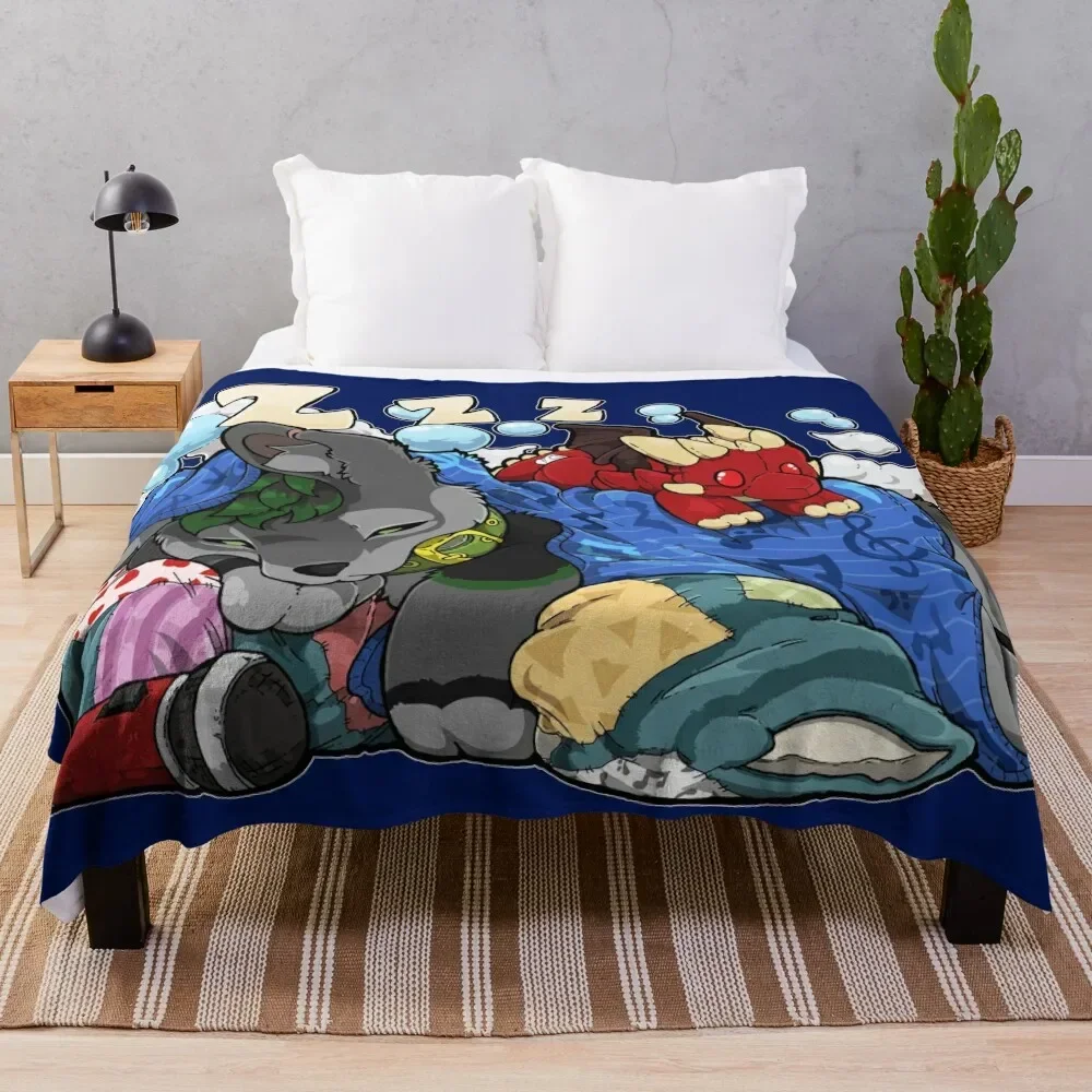 

Woof Dreams (dark blue) Throw Blanket Decorative Beds Blankets For Bed Hairy valentine gift ideas Blankets