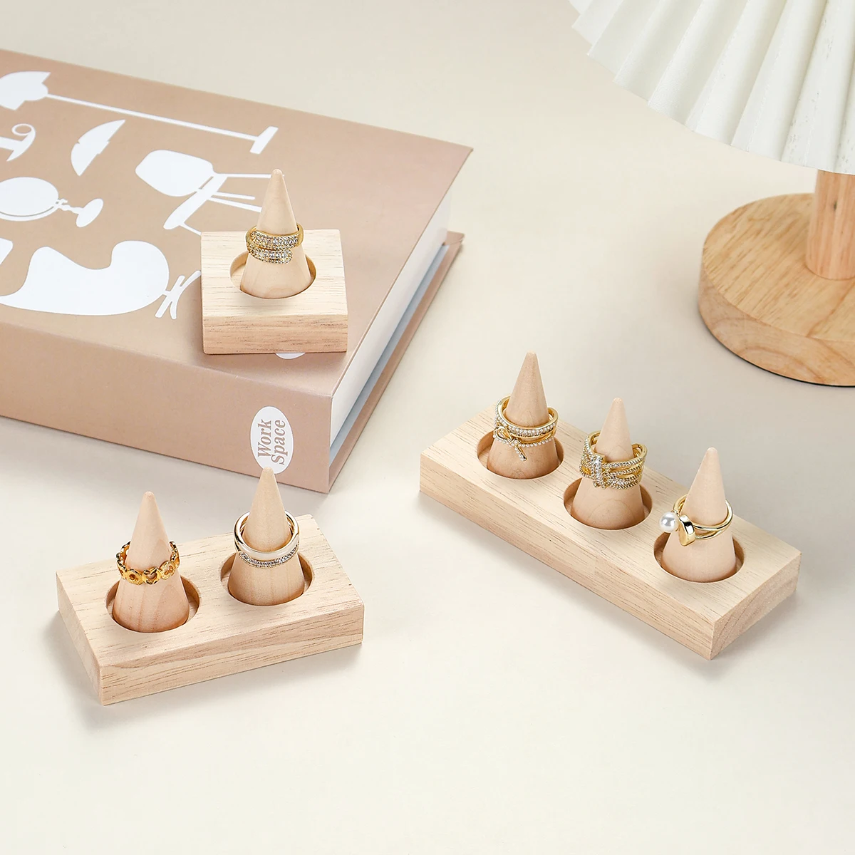Versatile Wooden Ring Holder for Jewelry Storage and Display