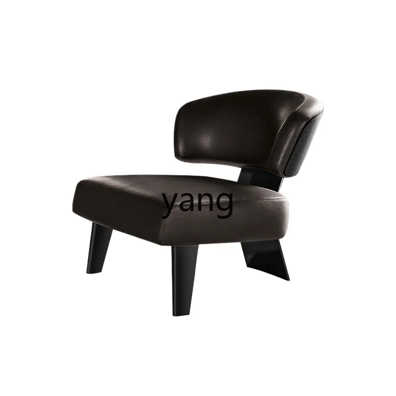 

Yjq Genuine Leather Armchair Light Luxury Designer Modern Minimalist Living Room Creative Design Chair