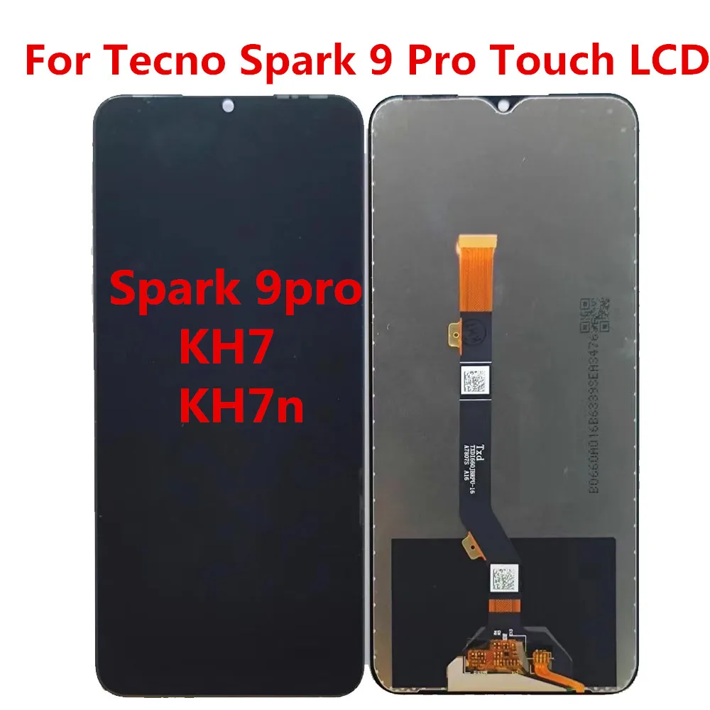 

ЖК-дисплей 6,6 дюйма для Tecno Spark 9 Pro KH7 KH7n + кодирующий преобразователь сенсорного экрана в сборе Spark9 Pro, запчасти для ремонта ЖК-дисплея