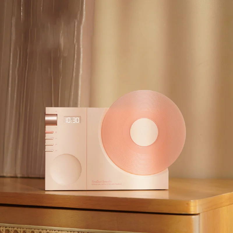 New Time vinyl record player retro bluetooth stereo speakers small wireless clock high quality home CD player