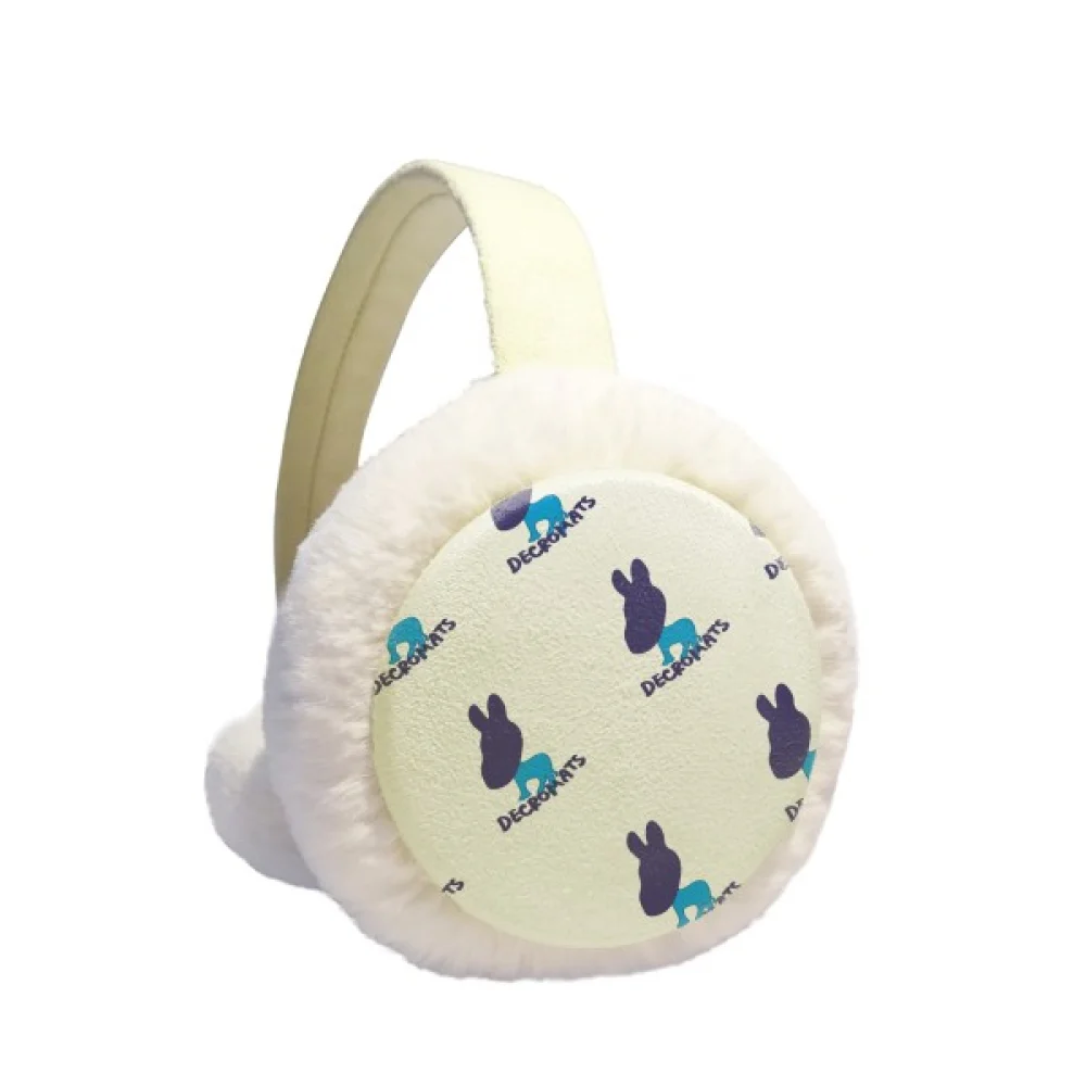 

United States Democracy Joe Figure Blue Repeat Ear Warmer Cable Knit Furry Fleece Earmuff Outdoor