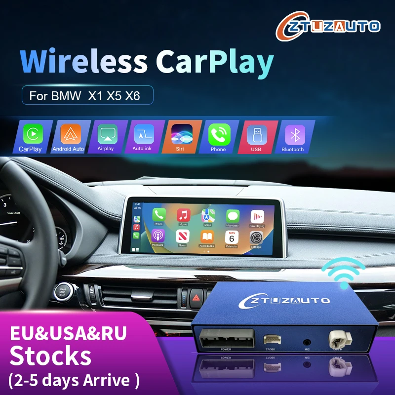 

Wireless Apple CarPlay Android Auto for BMW X1 X5 X6 2005-2015,with Android Auto Car Play AirPlay Support Mirror Link Function