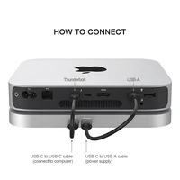 Qwiizlab USB C Hub for Mac Mini M2 M1 with Dual Drive Enclosure SATA NVMe M.2 SSD Type-C 10Gbps SD TF Card Reader Docking Staion - Image 5