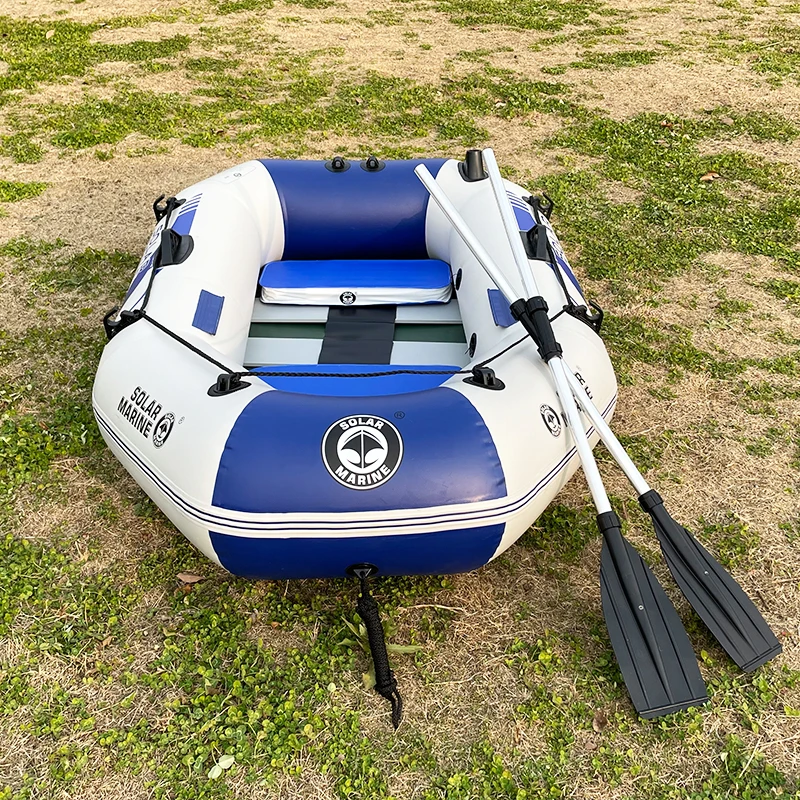Solar Marine B200-1 200 CM 2 Person PVC Rowing Fishing Boat Inflatable Kayak Canoe Wooden Floor with Outboard Install Bracket