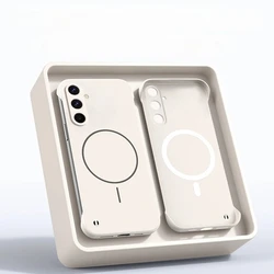 Ultra - Thin Bezel - less Matte Magnetic Phone Case with Magsafe Compatibility - Galaxy A37 (White)