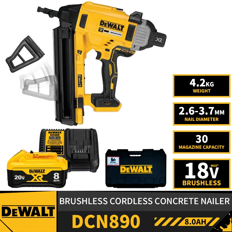 DEWALT DCN890 Brushless Cordless Concrete Nailer 18V Lithium Power