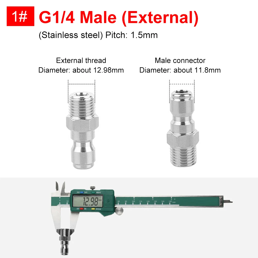 Connettore adattatore adattatore rondella auto pulitore ad alta pressione presa a innesto rapido da 1/4 pollici per connettore lancia rondella auto M14 M22