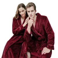 Warm Winter New Bathrobe Fleece Sleepwear Women Men Thicken Robe Kimono Dressing Gown Men Shower Robes Loose Home Clothes 1