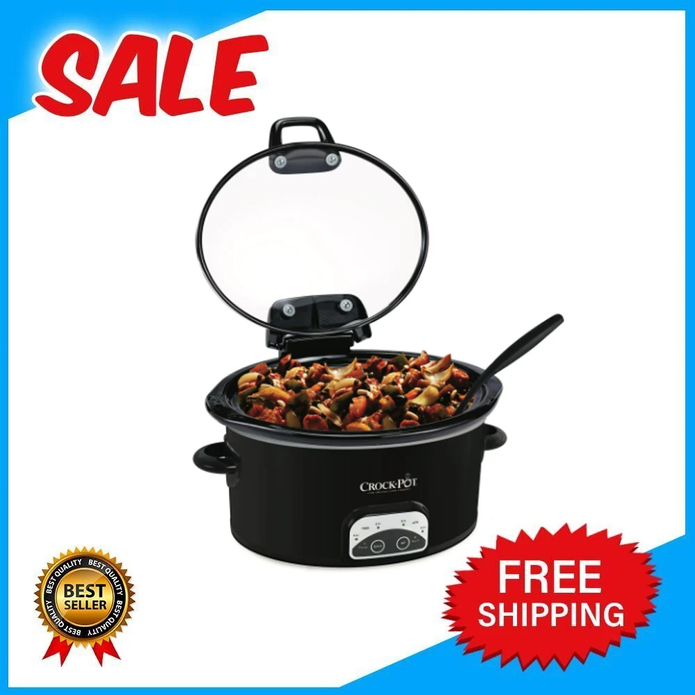 Crockpot™ 4.5-Quart Lift & Serve Hinged Lid Slow Cooker, One-Touch