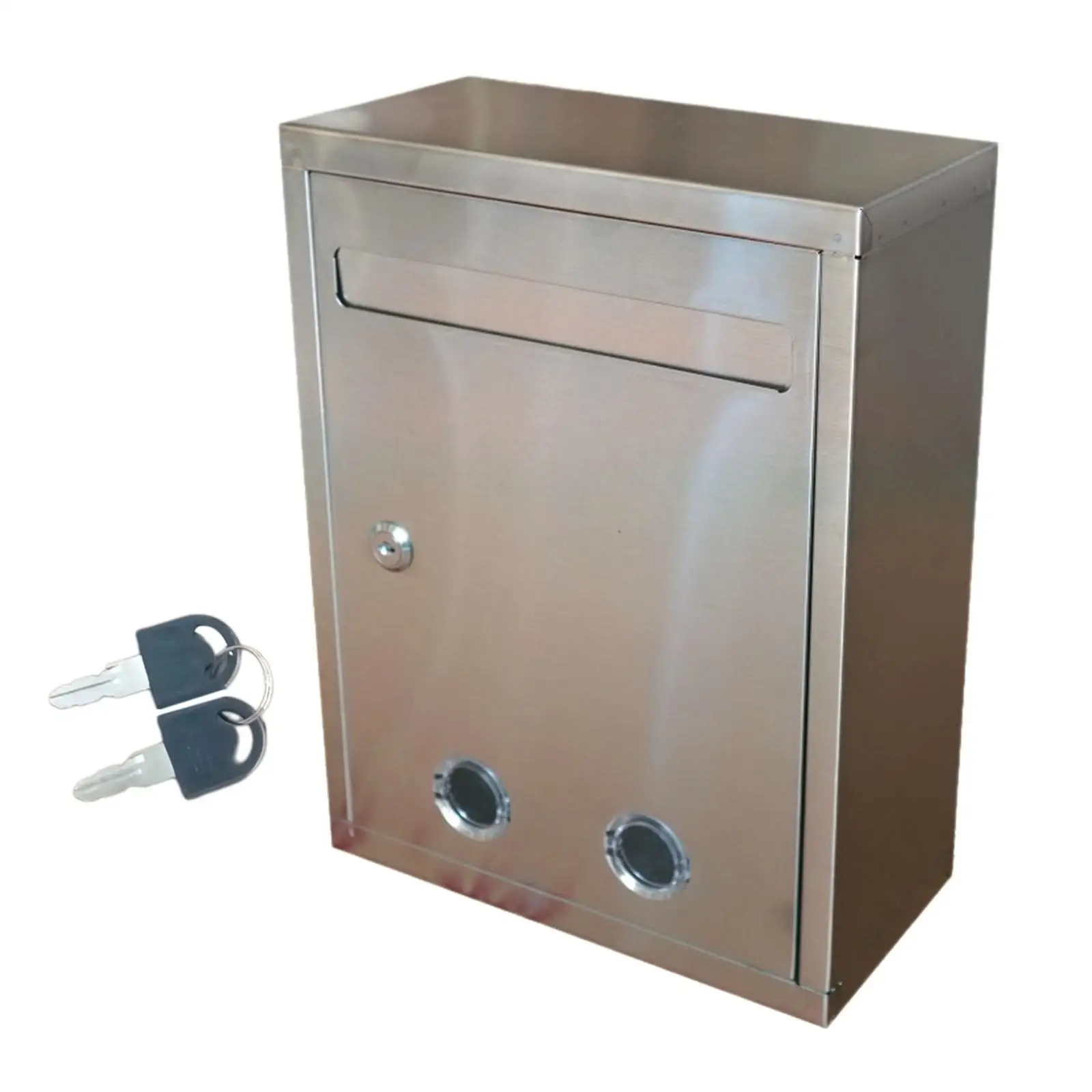 Suggestion Box Donation and Collection Key Drop Box Stainless Steel Organizer Ballot Comment for Charity Tip Jar Ballots