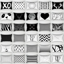 

30X50CM Black White Waist Pillows Case Hot Modern Nordic Geometric Print Cushion Case Livingroom Sofa Bed Decorative Pillows