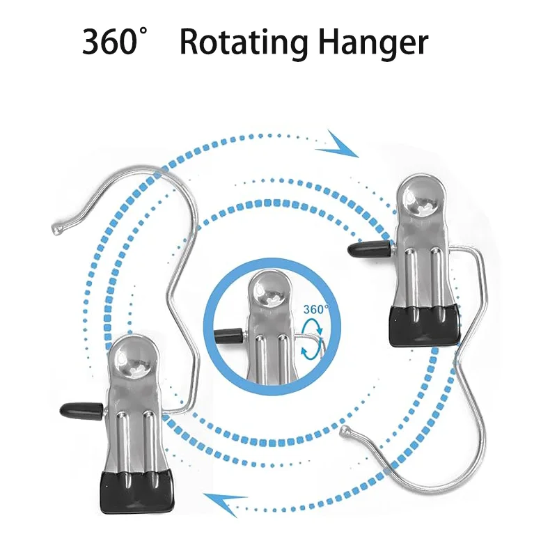 Clothes Hanger Windproof Clothespins Hangers Clips Stainless Steel Laundry Hooks Hanging Clothes Pins Boot Shoes