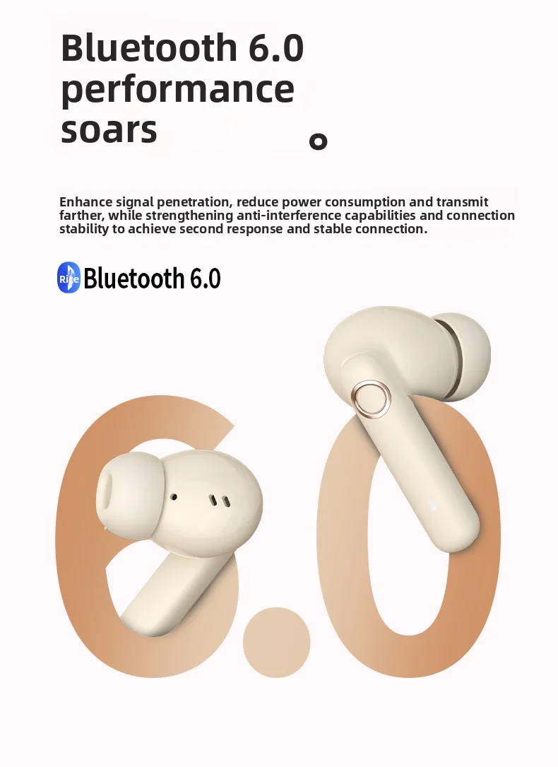Bluetooth Earphones Comfortable Long-Wearing Earbuds New 2025 Model Pain-Free De