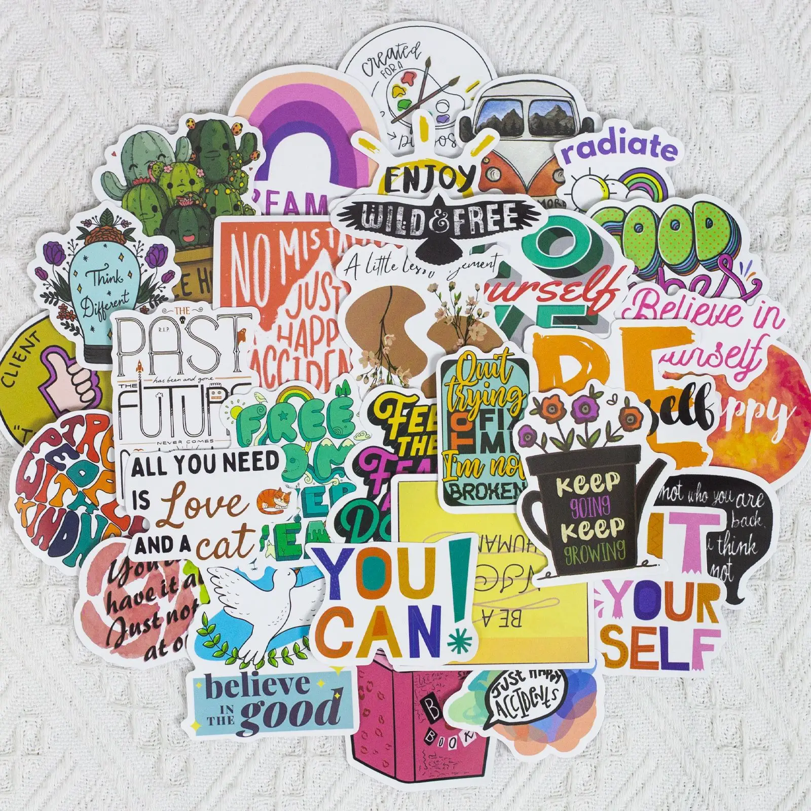 Inspirational & Motivational Sticker Pack – 50-Piece Set for Water Bottles, Laptops, and More