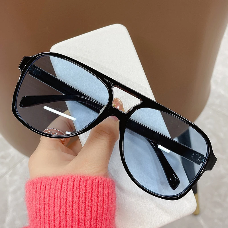 

Солнцезащитные очки в винтажном стиле женские, модные брендовые солнечные очки в большой оправе, карамельные цвета, в стиле Ins, авиаторы