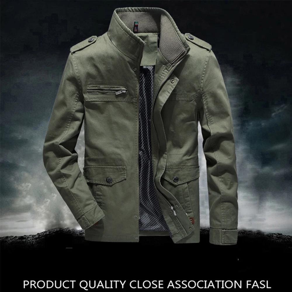 

Winter Autumn Men's Jacket Windbreaker Slim Windproof Stand Collar Cotton Mid-Length Coat Male Korean Fashion Trench Coats Male