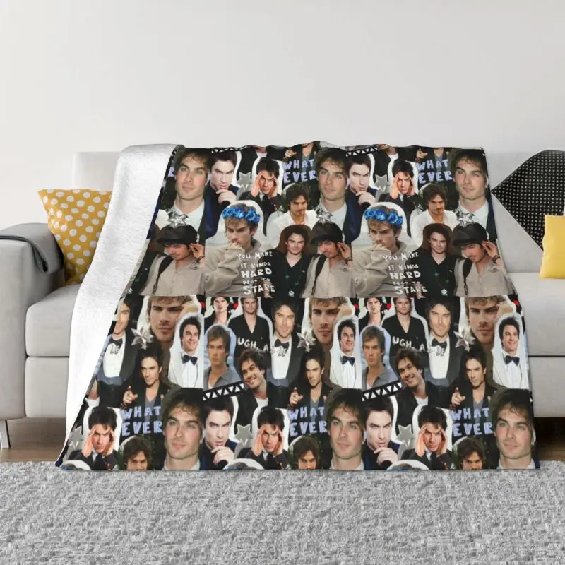 Damon Salvatore Collage Blanket Bedding Sofa The Vampire Diaries