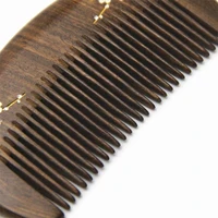 Petit peigne en bois de santal doré naturel, Structure en bois naturel, peigne à cheveux à dents fines, tête antistatique, Point d'acupuncture, cadeau de Massage 6