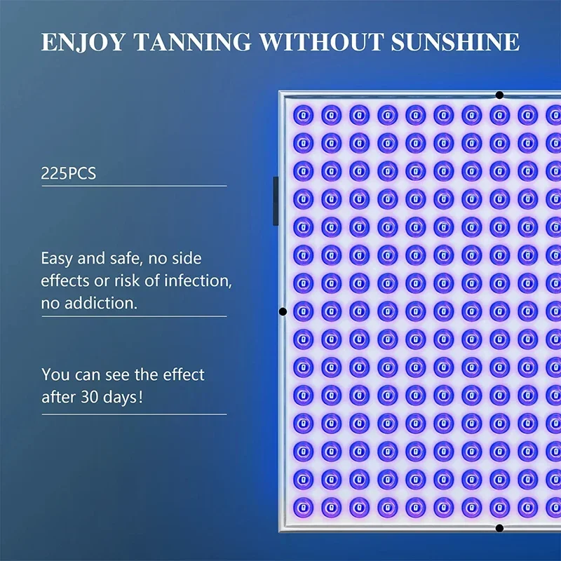 45W Tanning Lamp Solarium with 225PCS Blue Light Adjustable Stand&Foldable Face Tanner Skin UV Tanning Light for Face&Body