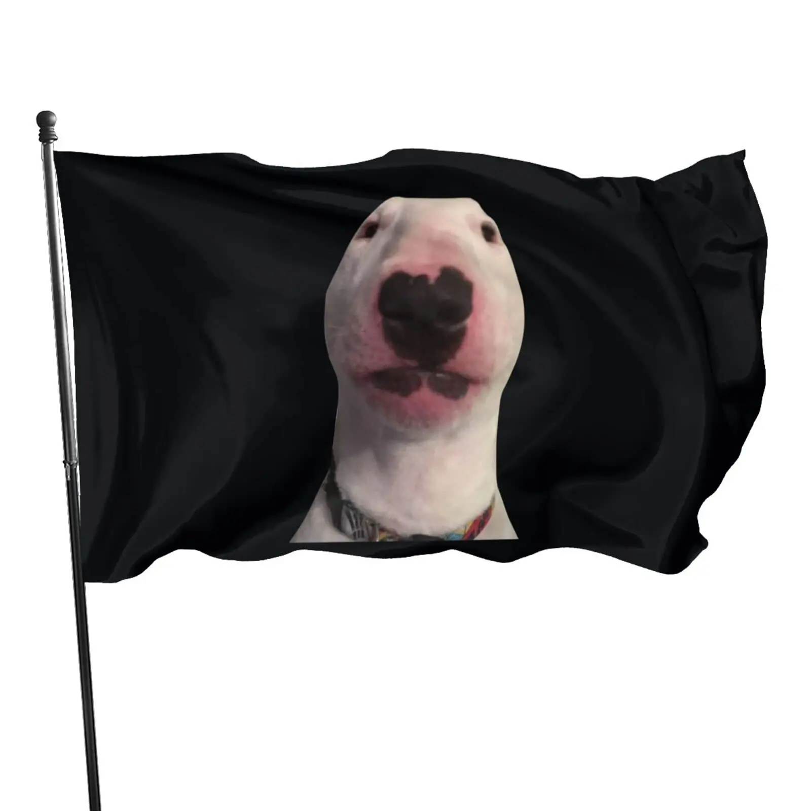 

Walter Dog Meme Flag Black Double Stitched Funny Animal Flags Banners with Brass Grommets House Indoor Porch Outdoor Decorations