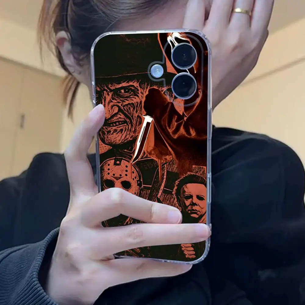 Horror Halloween Transparent Phone Case - Michael Myers Design, Soft TPU Silicone