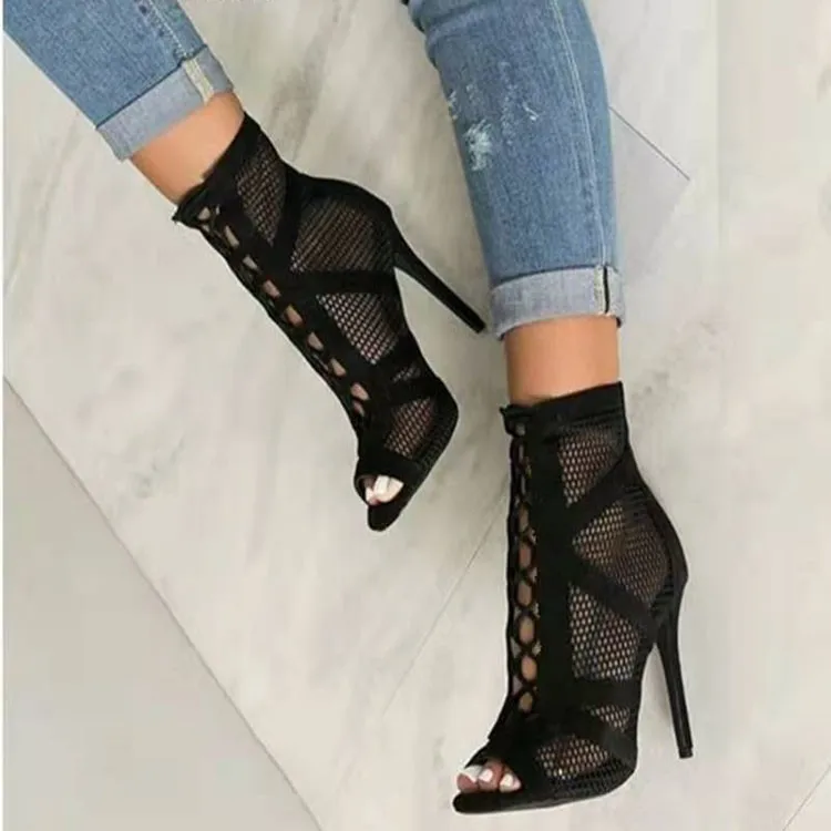 Xihaha Summer 2025 New Women's Black Style Social Dance Shoes Heel Saratin Dance Shoes Dance Boots 4