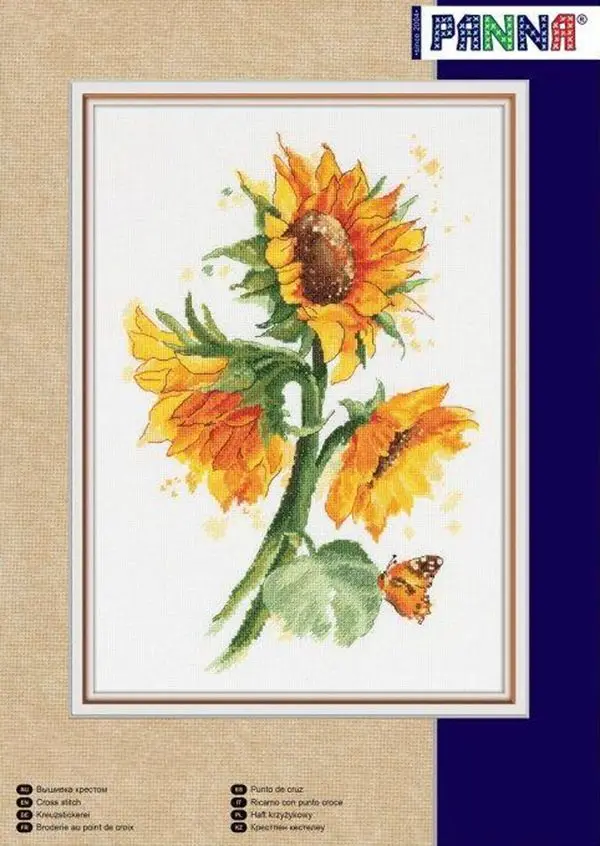 Panna C-7136 Girasole Brillante 34-46 Contato 14Ct 18Ct 25Ct 22Ct 28Ct 16Ct Set Di Punti Croce Kit Punto Croce Fai Da Te Ricamo