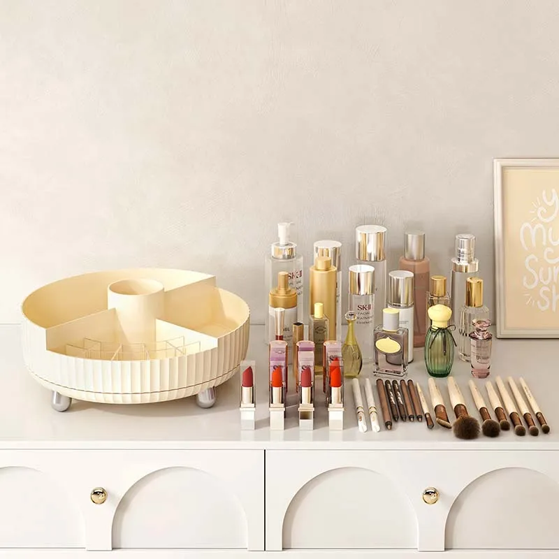 Rotating cosmetics storage box desktop large capacity 360 degree skin care product storage rack dressing table simple storage... 3