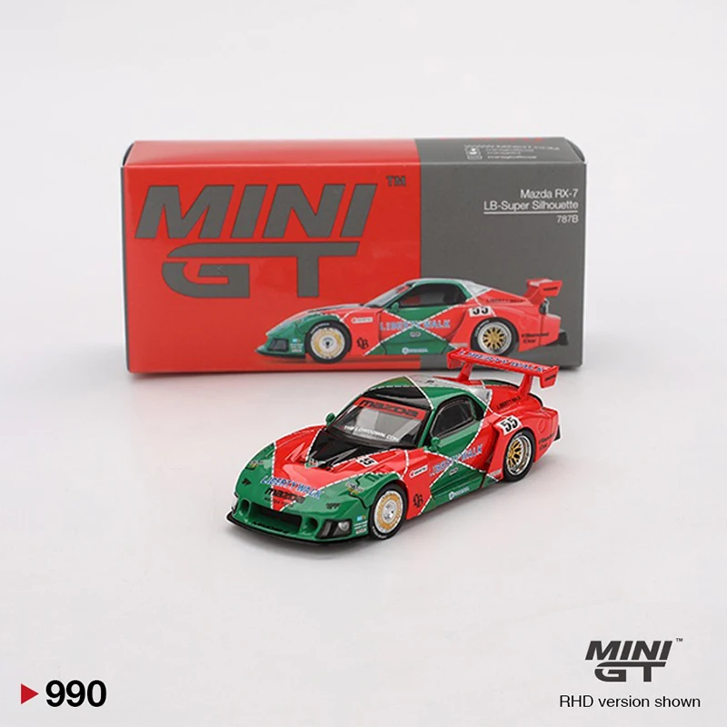 MINIGT 990 In Stock 1:64 LBWK Mazda RX7 LB Super Silhouette 787B