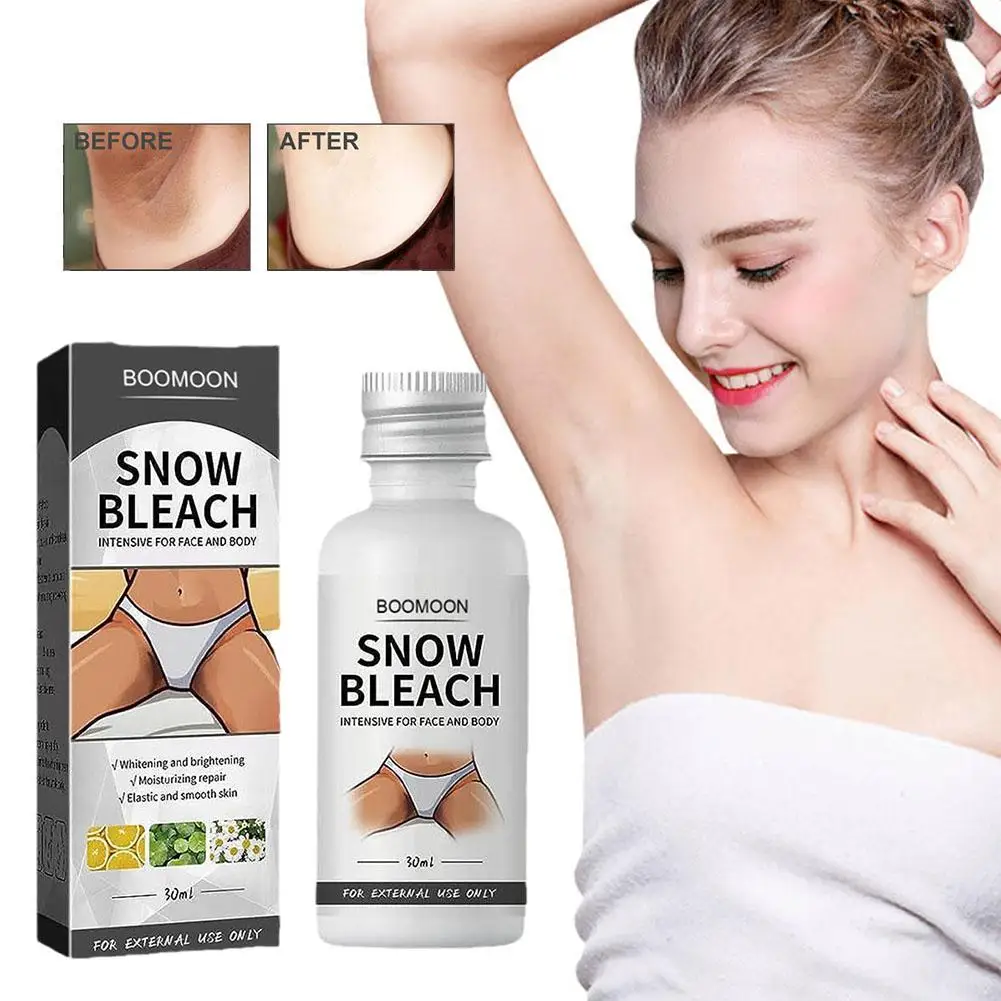 

30ml Snow Bleach Cream Fade Black Spots Brighten Skin Elbows Private Body Whitening Knees Face Cream Parts Underarms Crotch Z3B3