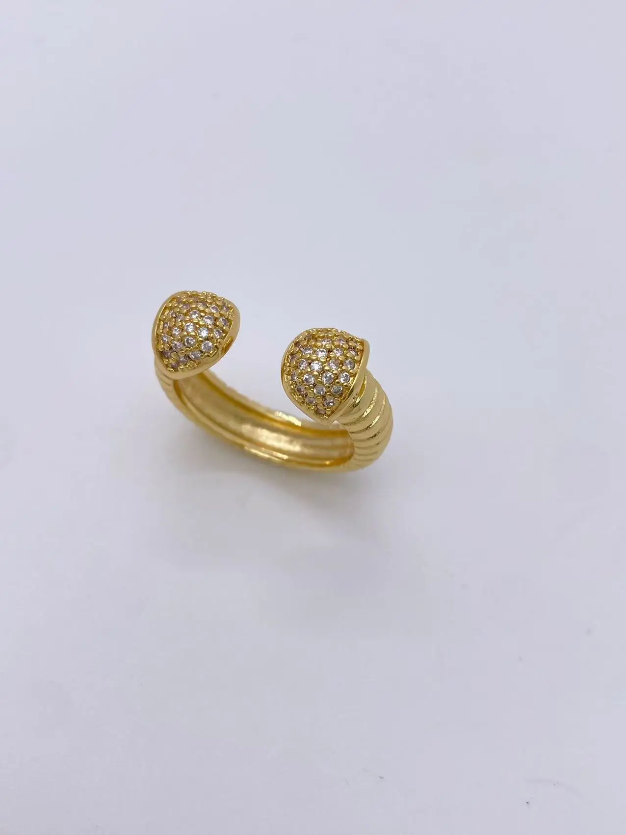 5PCS, Fashion Geometric Bracelet Bangles & Rings Open Design 18k Gold Plated Jewelry Gift For Girls