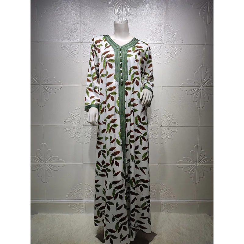 Robe Femme Musulmane Ramadan Muslim Dress Middle Eastern Arab Eid Abaya Turkey Women's Printed Abaya Dubai Muslim Fashion Robes