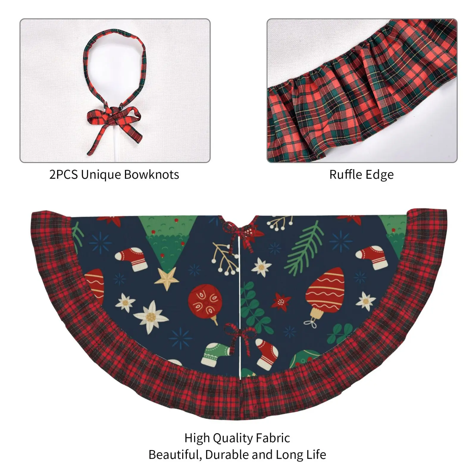 Customizable Plaid Christmas Tree Skirt 4 | Customizable Plaid Christmas Tree Skirt 4