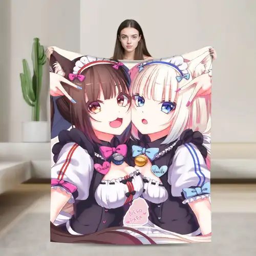 Shigure Minaduki and Fraise Nekopara Anime Blanket  Flannel Funny Soft Throw Blankets for Bed Sofa Autumn/Winter - Image 12