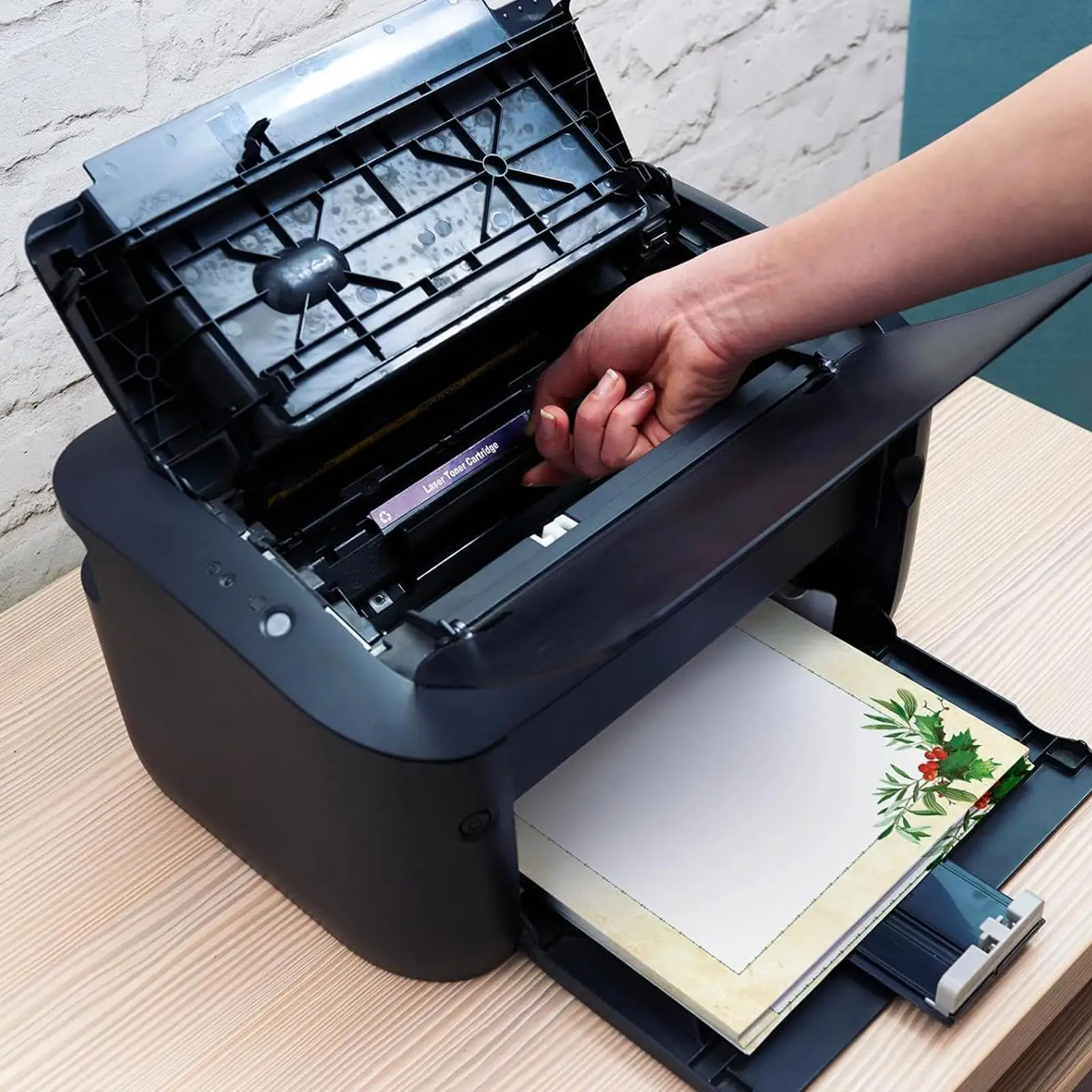 크리스마스 프린터 용지 50장 축제 테두리 디자인 시트 휴일 문구 용지 편지 메모 작성용 웨딩