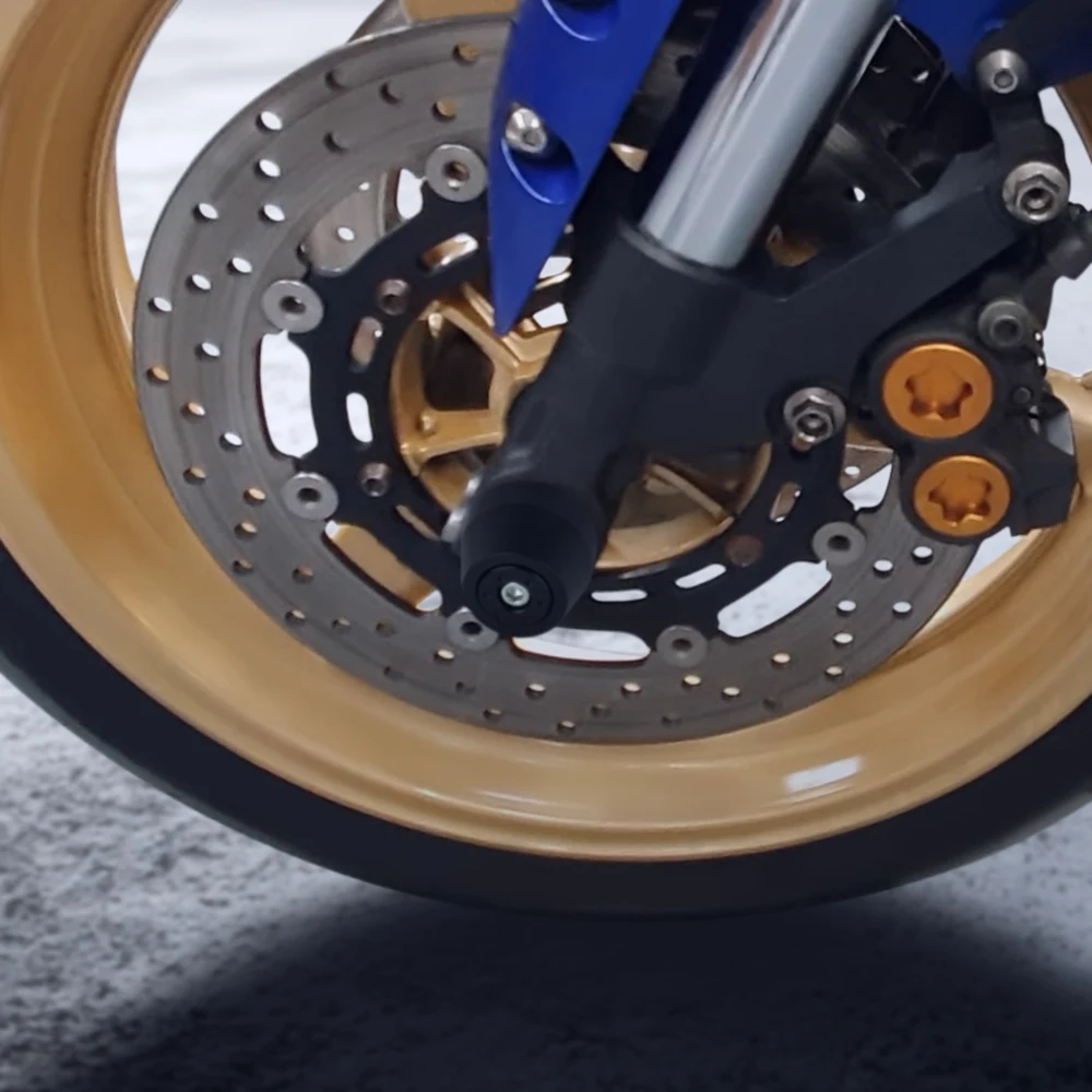 오토바이 휠 프로텍터 낙하 방지 프론트 액슬 포크 크래시 슬라이더 YZF-R1 YZF-R6 FJR1300A / AE / ES FZ1 야마하용