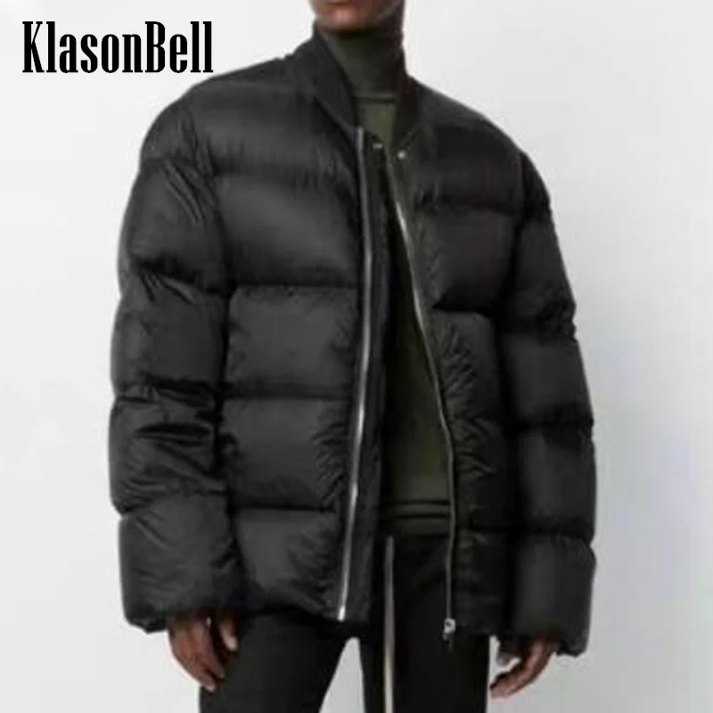 

11.15 KlasonBell High Quality 90% Goose Down Keep Warm Loose Stand Collar Solid Color Bread Down Jacket Women