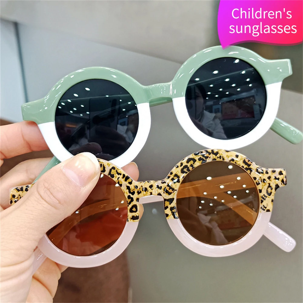 FGHGF Fashion Children's Sunglasses Infant's Retro Solid Color Ultraviolet-proof Cute Round Protection Outdoor Glasses