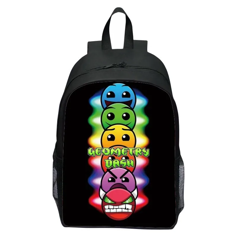 New Printed Geometry Dash Geometry Sprint Backpack for All Students, Cartoon Backpack for Men and Women 5