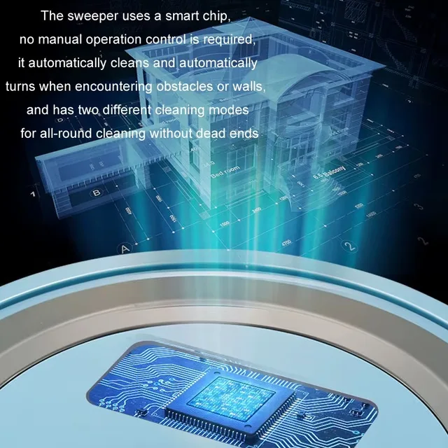 Wireless Smart Sweeping Robot, 3 in 1 Smart Sweeper, Ultra Silent Low Power Consumption Auto Cruise Sweeping and Vacuuming Robot 4